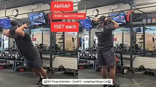 CoreFX OH Tricep Extention and LongHead Bicep Curl - 1min AMRAP Upper