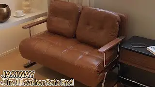 Foldable Sofa Bed &ndash; 4 in 1 Leather Sleeper Chair for Small Spaces | JASIWAY