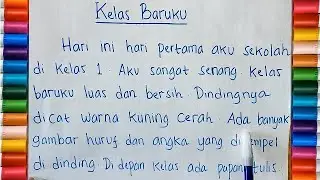 Belajar Membaca Teks Bahasa Indonesia Judul Kelas Baruku untuk Anak TK dan SD kelas 1