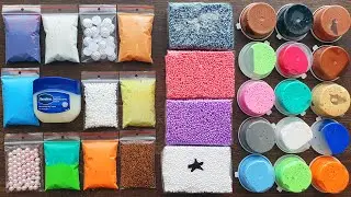 Making Relaxing Slime with Crunchy Foam and Bags