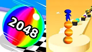 Ball Run 2048 Vs Stack Rider Level Max | All Level Gameplay Walkthrough Android.iOS New Update!