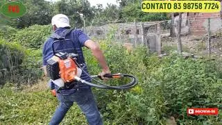TESTANDO A MÁQUINA COM O CLIENTE  ROÇADEIRA A GASOLINA... STV