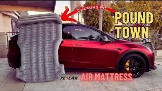 Take Your Tesla Model Y to Pound Town: Air Mattress for Road Trips and Camp Mode Comfort!