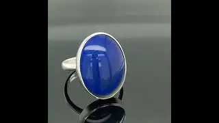 Silver Oval Sense Stone Ring , Handmade Ring , Color Changing Ring