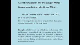 Legal Maxims; Assentio mentium; Consensus ad idem