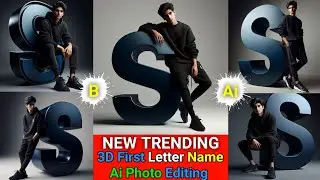 3D First Letter Name Ai Photo Editing | Bing Image Creator | Ai Photo Kaise Banaye