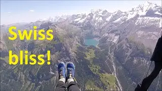 Swiss bliss!             3 super scenic paragliding triangles in the Swiss Alps.