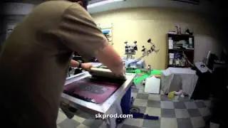 PeteyK silkscreening shirts for Hang Dog Expression