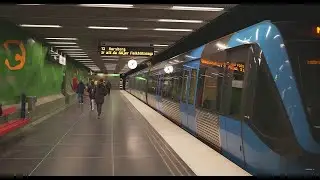 Sweden, Stockholm, Subway ride from Vårberg to Alby