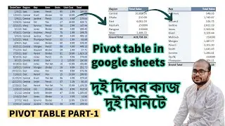 Pivot table in google sheets (create pivot table bangla) Part-1