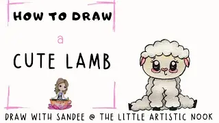 How to Draw a CUTE LAMB | Step by Step ANIMAL Illustration  Tutorial [Easy Art Lesson]