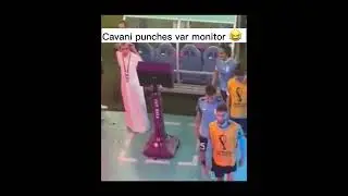 Edison Cavani breaks var monitor after losing #shorts #viral #worldcup