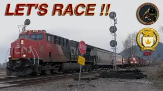 CN and CP drag race out of Mission & Two! Two trains in one!