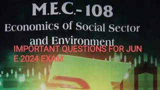 MEC-108 Important Questions for Exam with Answers #Economics of social sector and Environment #IGNOU