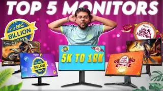 Gaming Monitor Under 10000🔥Top 5 Monitor 5k To 10K ⚡Flipkart BBD & Amazon Great Indian Festival