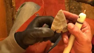 Notching a Wray point Texas rock.