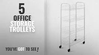 Top 10 Office Storage Trolleys [2018]: Metaltex Plastic Coated Pisa Rolling Cart, 4 Baskets
