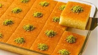 بسبوسة محشية قشطة او بسبوسة بالقشطة في 10 دقائق /حلويات سهلة وسريعة ، basbousa with cream