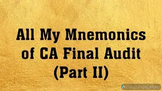 CA Final Audit May & Nov 2019! CA Final Old Course May 2019!