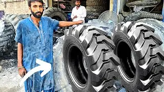 Amazing Man Repairing Giant Tractor Tire with Local Tools | Biggest Tire Restoration