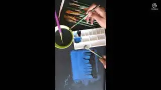 Fan brush painting