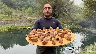 Gathering Walnuts & Making Village-Style Pakhlava | Rustic Lake Cooking