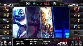 Millenium vs Alliance | S4 EU LCS Summer 2014 Week 8 Day 1 | MIL vs ALL W8D1 G4