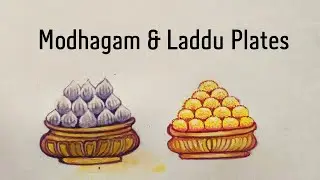 Tanjore Painting Colouring/Ganapathi series / Modhagam & Laddu Plates