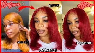 WIG TRANSFORMATION | orange to red + cut layers ?!