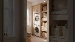 Small space, big calm ✨Would you relax here? 🤍 #LaundryRoomIdeas #HomeInspo  #CozyHome#laundry