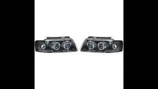 2 Phares avant VW Passat B5 (3B) Angel Eyes LED- 96-00 - Noir