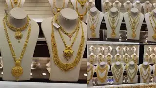 Calcutta Gold Wedding Sets with Price/Kalyan Jewellers Kolkata Design Necklace Haram Sets Price