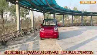 E-Mopedauto Dora jetzt neu in Bordeauxrot  45 km/h Kabinenroller E-Mobil Elektromobil