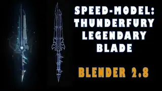 BLENDER 2.8 SPEEDMODEL-THUNDERFURY LEGENDARY BLADE