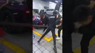 The process of removing a wheel from a Lamborghini