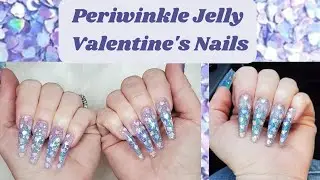 Periwinkle Jelly Valentine's Nails💖💜💙 l Femi Beauty Method Explained in Detail l Simple Nail Design