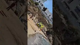 HELICOPTER H145 EC-MJK TAKEOFF  SEM PLAYA BALMINS SITGES 17/06/2023