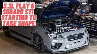 3,3-литровый оппозитный 6-цилиндровый Subaru STI начинает обретать форму!
