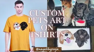 First Time Drawing Pet Dogs for Custom T-Shirt | Emotional Gift Art | Nayab by Pooja