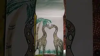 #beautiful giraffe couple drawing please like and subscribe friends ❣