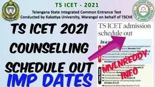TS ICET 2021 Counselling Schedule Released//TSICET 2021 Counselling Imp Dates//Counselling starting?