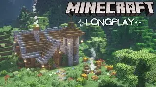 Minecraft Amplified Longplay - Relaxing Adventure, Cozy Simple Starter House (No Commentary) 1.18
