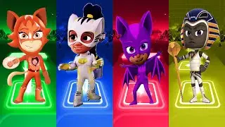 Gura Amaranth 🆚 White Tiger 🆚 Nyan Bat 🆚 Pharaoh Boy  PJ Masks 🎶 Tiles Hop EDM Rush!
