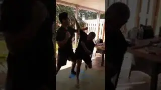 Guru Santiago Dobles  teaching Harimau applications in Silat class Miami Fl
