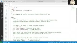 PHP and MySQL 21:  Choosing between single and double quotes in PHP.