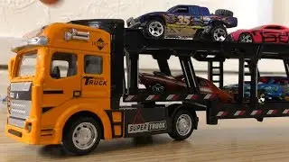 Toy Car Transporter Carry Hot Wheels Cars On The Carpet