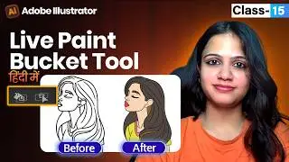 Live Paint Bucket Tool in Illustrator | Fast Character Coloring Tutorial (Hindi)