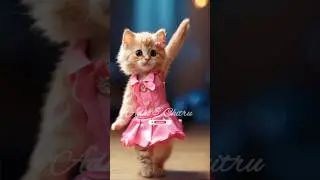 Barbie Cute Cat Dance 🥰 Ai kitten #shorts #youtubeshorts #motivation #barbie #cat #ai #dance #belly