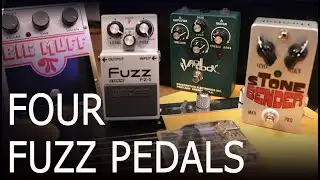 Four FUZZ PEDALS with a TELE