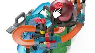 Ab 4 Jahren Hot Wheels FTB67 - City Ultimative Autowaschanlage mit Krokodil, Waschstation Spielset